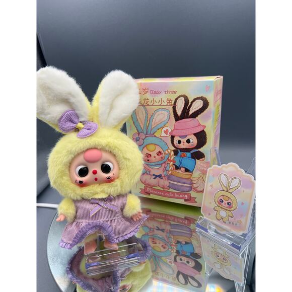 Baby Three Macaron Cute Bunny  BB3 CONFIRMED Yellow rabbit - Picture 1 of 3